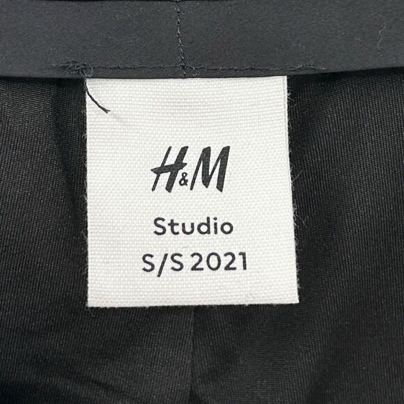 H&M Studio S/S 2021 Fringed Meshed Sequin Black Trousers Size 2 - Picture 6 of 11
